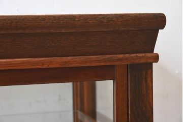 アンティーク家具　大正ロマン 引き出し付き!小振りな三面ガラスケース(ショーケース、収納棚、陳列棚)