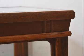 アンティーク家具　大正ロマン 引き出し付き!小振りな三面ガラスケース(ショーケース、収納棚、陳列棚)