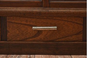 アンティーク家具　大正ロマン 引き出し付き!小振りな三面ガラスケース(ショーケース、収納棚、陳列棚)