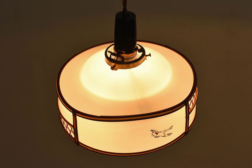 昭和レトロ　和製アンティーク　雅なデザインが味わい深い天井照明