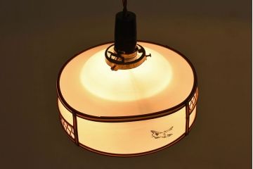 昭和レトロ　和製アンティーク　雅なデザインが味わい深い天井照明