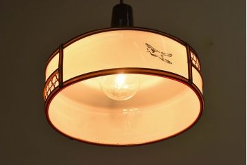 昭和レトロ　和製アンティーク　雅なデザインが味わい深い天井照明