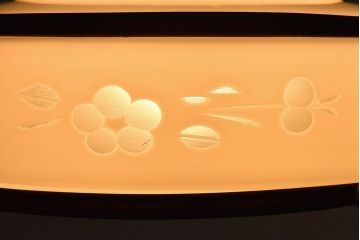昭和レトロ　和製アンティーク　花切子の愛らしい天井照明