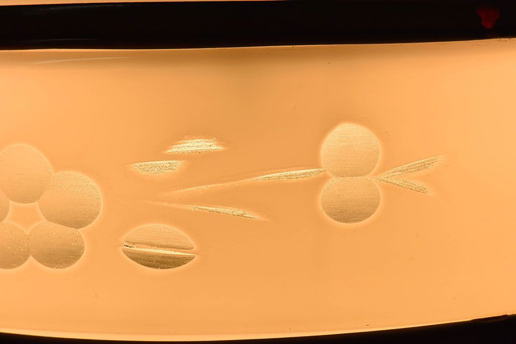 昭和レトロ　和製アンティーク　花切子の愛らしい天井照明
