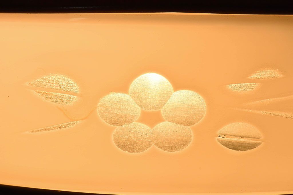 昭和レトロ　和製アンティーク　花切子の愛らしい天井照明