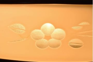 昭和レトロ　和製アンティーク　花切子の愛らしい天井照明