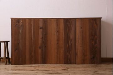 アンティーク家具　大正ロマン　前面の飾りが素敵な収納棚(戸棚、ガラスケース、ショーケース)(2)