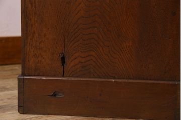 レトロ家具　和製アンティーク　レトロな雰囲気が魅力的な小振りな本箱(収納棚、ブックケース)