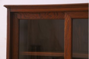 レトロ家具　和製アンティーク　レトロな雰囲気が魅力的な小振りな本箱(収納棚、ブックケース)