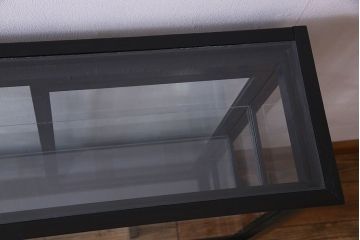 アンティーク家具　和製アンティーク　古いたばこ屋で使われていた薄型ショーケース(ガラスケース、収納棚、陳列棚)