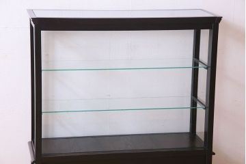 アンティーク家具　和製アンティーク　古いたばこ屋で使われていた薄型ショーケース(ガラスケース、収納棚、陳列棚)