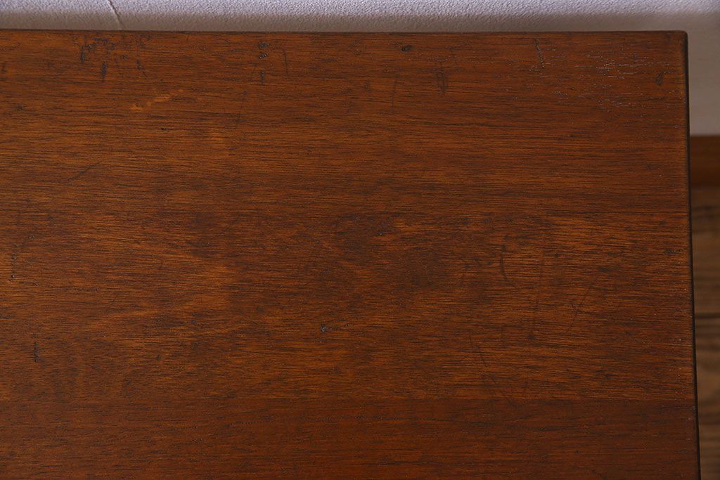 レトロ家具　昭和レトロ　古いラワン材の質感が味わい深い鉄脚ベンチ(アイアンベンチ、ローテーブル、作業台、花台)