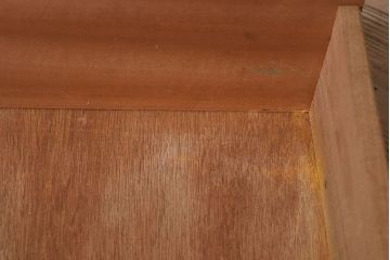 レトロ家具　昭和レトロ　古い木製のシンプルな片袖机(ワークデスク、在宅ワーク、在宅用、学習机)