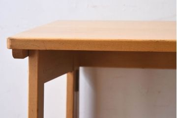 ヴィンテージ家具　イギリスビンテージ　ビーチ材　温か味のある色味が素敵な折り畳みデスク(机、在宅ワーク、在宅用作業台)(1)