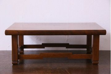 アンティーク雑貨　和製アンティーク 総ケヤキ材　古い木の質感が味わい深い花台(飾り台)