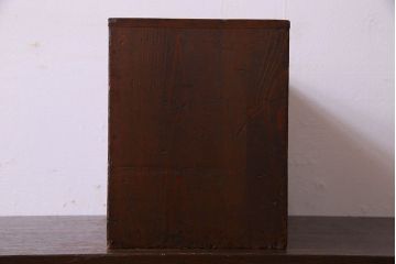アンティーク雑貨　古民芸　使い込まれた質感が味わい深い小引き出し(裁縫箱、小物入れ、小物収納)