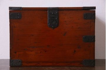 アンティーク雑貨　古民具・骨董　春慶塗り　和の趣溢れる硯箱(小引き出し、小箱、小物入れ)