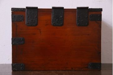 アンティーク雑貨　古民具・骨董　春慶塗り　和の趣溢れる硯箱(小引き出し、小箱、小物入れ)