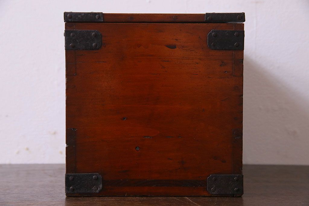 アンティーク雑貨　古民具・骨董　春慶塗り　和の趣溢れる硯箱(小引き出し、小箱、小物入れ)