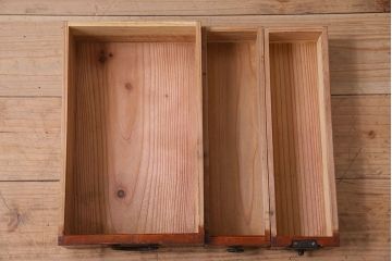 アンティーク雑貨　古民具・骨董　春慶塗り　和の趣溢れる硯箱(小引き出し、小箱、小物入れ)