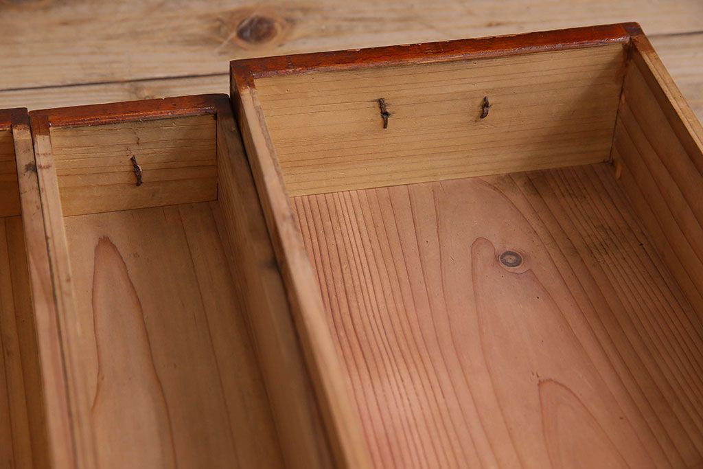 アンティーク雑貨　古民具・骨董　春慶塗り　和の趣溢れる硯箱(小引き出し、小箱、小物入れ)