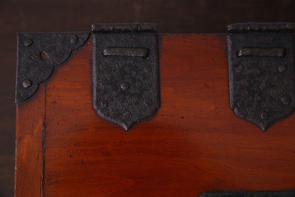 アンティーク雑貨　古民具・骨董　春慶塗り　和の趣溢れる硯箱(小引き出し、小箱、小物入れ)