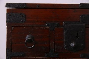 アンティーク雑貨　古民具・骨董　春慶塗り　和の趣溢れる硯箱(小引き出し、小箱、小物入れ)