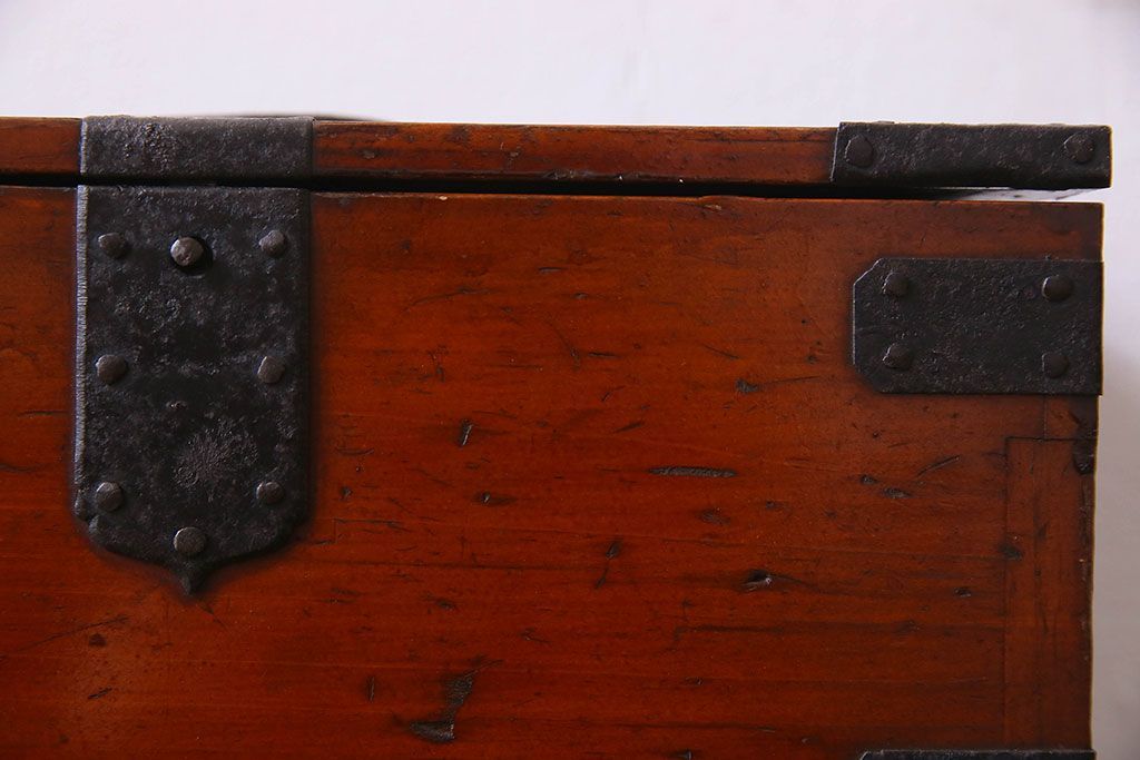 アンティーク雑貨　古民具・骨董　春慶塗り　和の趣溢れる硯箱(小引き出し、小箱、小物入れ)