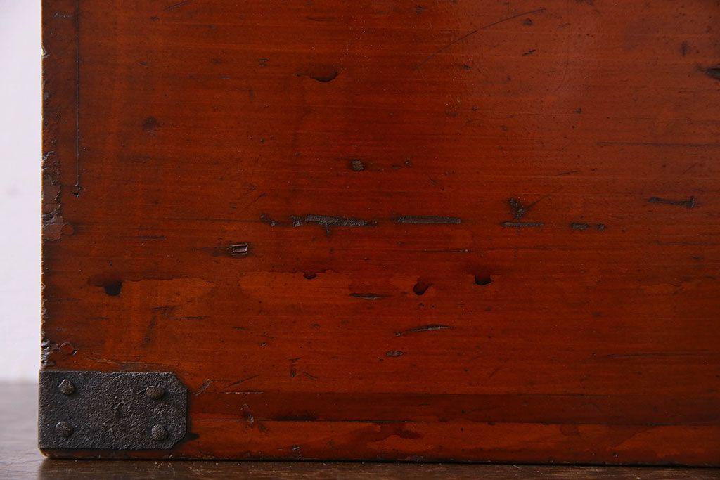 アンティーク雑貨　古民具・骨董　春慶塗り　和の趣溢れる硯箱(小引き出し、小箱、小物入れ)