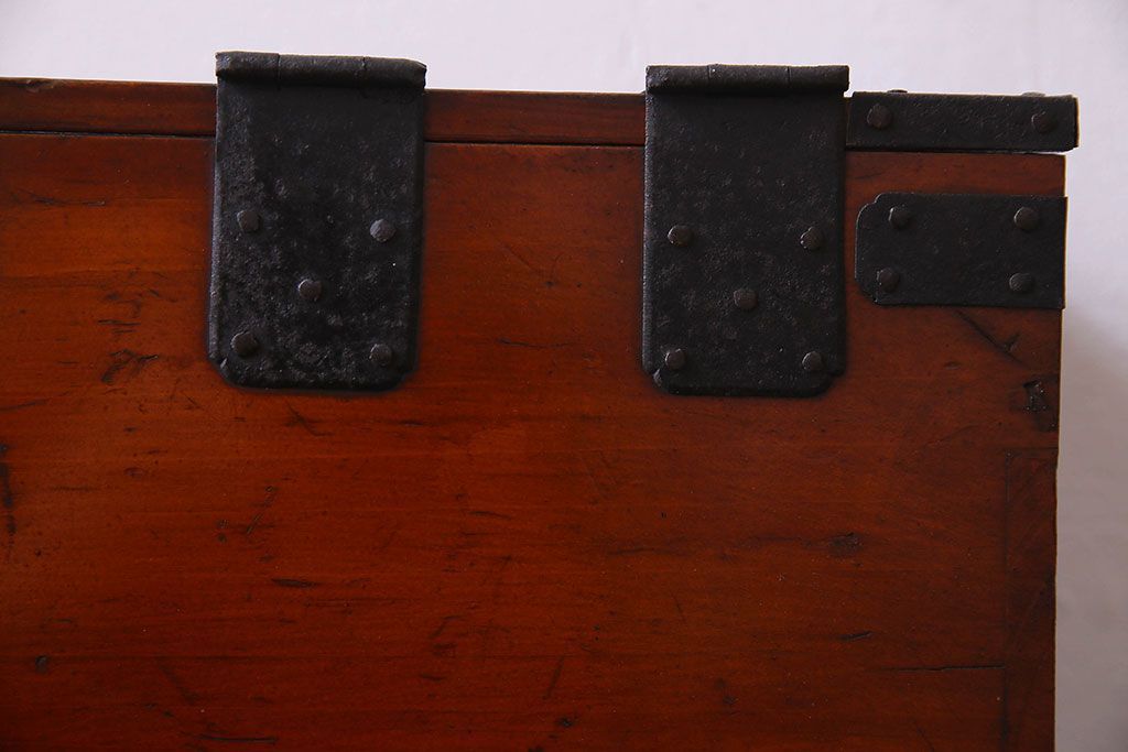 アンティーク雑貨　古民具・骨董　春慶塗り　和の趣溢れる硯箱(小引き出し、小箱、小物入れ)