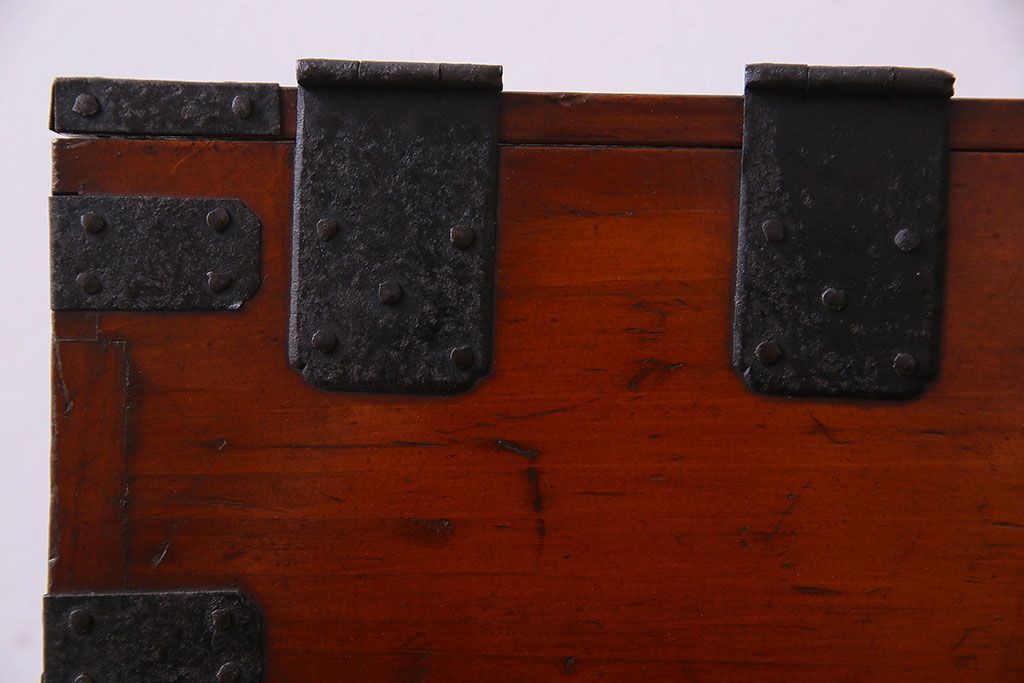 アンティーク雑貨　古民具・骨董　春慶塗り　和の趣溢れる硯箱(小引き出し、小箱、小物入れ)