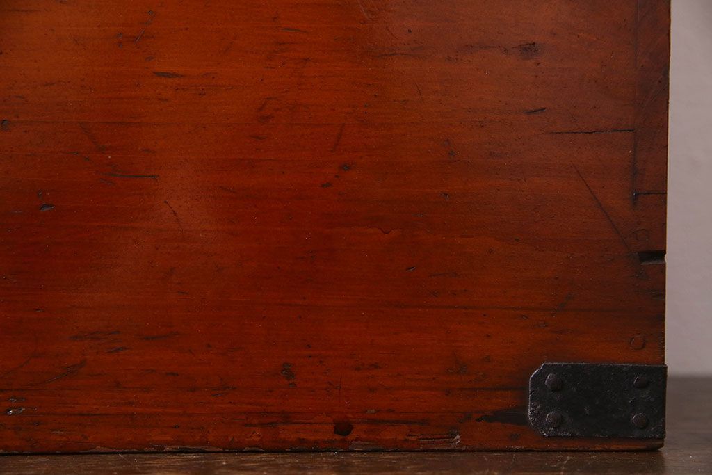 アンティーク雑貨　古民具・骨董　春慶塗り　和の趣溢れる硯箱(小引き出し、小箱、小物入れ)