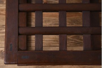 アンティーク家具 和製アンティーク ガラス天板付き!古いこたつやぐらのセンターテーブル(座卓、飾り台)