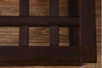 アンティーク家具 和製アンティーク ガラス天板付き!古いこたつやぐらのセンターテーブル(座卓、飾り台)