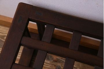 アンティーク家具 和製アンティーク ガラス天板付き!古いこたつやぐらのセンターテーブル(座卓、飾り台)