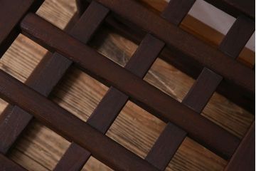 アンティーク家具 和製アンティーク ガラス天板付き!古いこたつやぐらのセンターテーブル(座卓、飾り台)