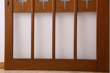 昭和レトロ　特大　教会で使われていたガラス引き戸(ガラス戸)2枚セット(1)