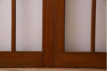 昭和レトロ　特大　教会で使われていたガラス引き戸(ガラス戸)2枚セット(1)