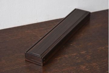 アンティーク雑貨　工芸品　唐木縞黒檀　上品なアンティーク箸箱(はし箱)