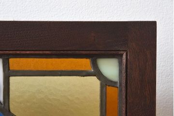 アンティーク雑貨　和製アンティーク　カラフルで可愛らしい和物のステンドグラス(衝立、ディスプレイ雑貨)