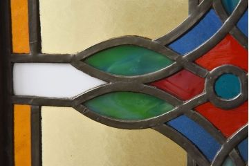 アンティーク雑貨　和製アンティーク　カラフルで可愛らしい和物のステンドグラス(衝立、ディスプレイ雑貨)