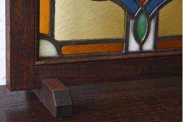 アンティーク雑貨　和製アンティーク　カラフルで可愛らしい和物のステンドグラス(衝立、ディスプレイ雑貨)