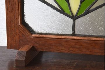 アンティーク雑貨　和製アンティーク　上品なデザインが魅力的なステンドグラス(衝立、ディスプレイ雑貨)(2)
