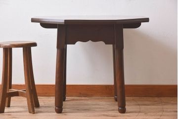 アンティーク雑貨　和製アンティーク　カバ材　珍しいデザインのコーヒーテーブル(サイドテーブル、コーヒーテーブル、ヘキサゴンテーブル)