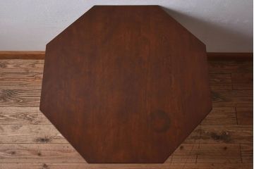 アンティーク雑貨　和製アンティーク　カバ材　珍しいデザインのコーヒーテーブル(サイドテーブル、コーヒーテーブル、ヘキサゴンテーブル)