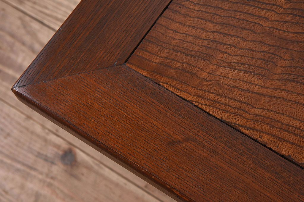 アンティーク家具　和製アンティーク　総ケヤキ材　美しい彫りが魅力的な座卓(テーブル)