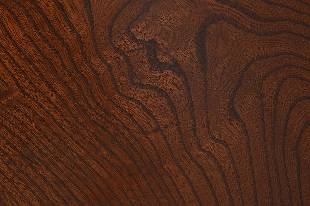 アンティーク家具　和製アンティーク　総ケヤキ材　美しい彫りが魅力的な座卓(テーブル)