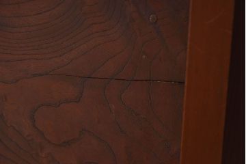 アンティーク家具　和製アンティーク　総ケヤキ材　美しい彫りが魅力的な座卓(テーブル)