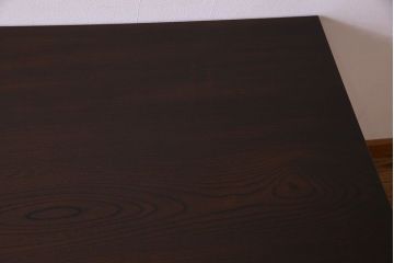 アンティーク家具　和製アンティーク　ケヤキ材　天板一枚板の鉄脚テーブル(ダイニングテーブル、作業台、アイアンテーブル)