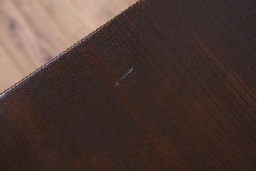 アンティーク家具　和製アンティーク　ケヤキ材　天板一枚板の鉄脚テーブル(ダイニングテーブル、作業台、アイアンテーブル)